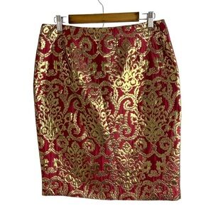 Sunny Leigh Baroque Metallic Pencil Skirt